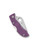 Spyderco Ladybug 3 folding knife with thumb hole - shown closed reverse.  Satin VG-10 stainless steel plain edge blade.  Purple FRN handle.  Model LPRP3.