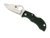 Spyderco Manbug folding knife with thumb hole - shown open obverse.  Satin ZDP-189 steel plain edge blade.  British Racing Green FRN handle.  Model MGREP.
For reference only.