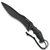 CRKT Redemption fixed blade knife - shown out of sheath obverse.  Black O1 steel plain edge blade.  Black G-10 handle.  Model K100KKP.