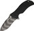 Zero Tolerance 0350TS assisted opening folding knife with flipper tab - open - logo side.  Tiger striped coated 3.25" S30V stainless steel plain edge blade.  Black G-10 handle.  Model 0350TS.
