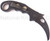Emerson Knives Super Karambit BT folding knife with thumb hole and Emerson Wave opener - shown open pocket clip side.  Black 154CM stainless steel plain edge blade.  Black G-10 handle.  Model S-KAR-BT.