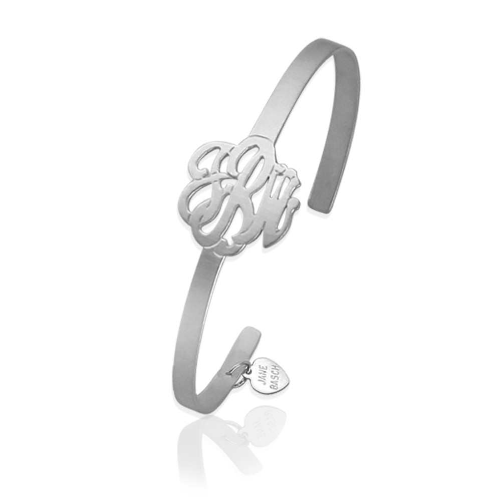 silver monogram bracelet