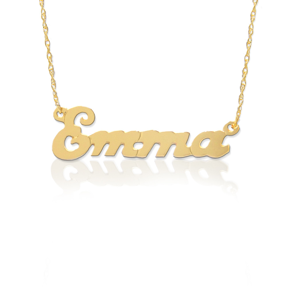 small gold nameplate necklace