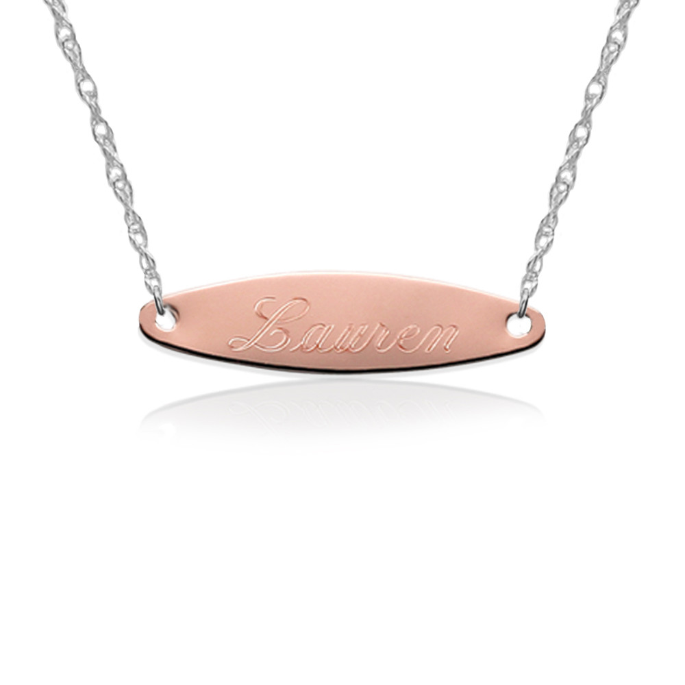 Engraved Heart With Cross Necklace, Rose Gold | Charming Engraving