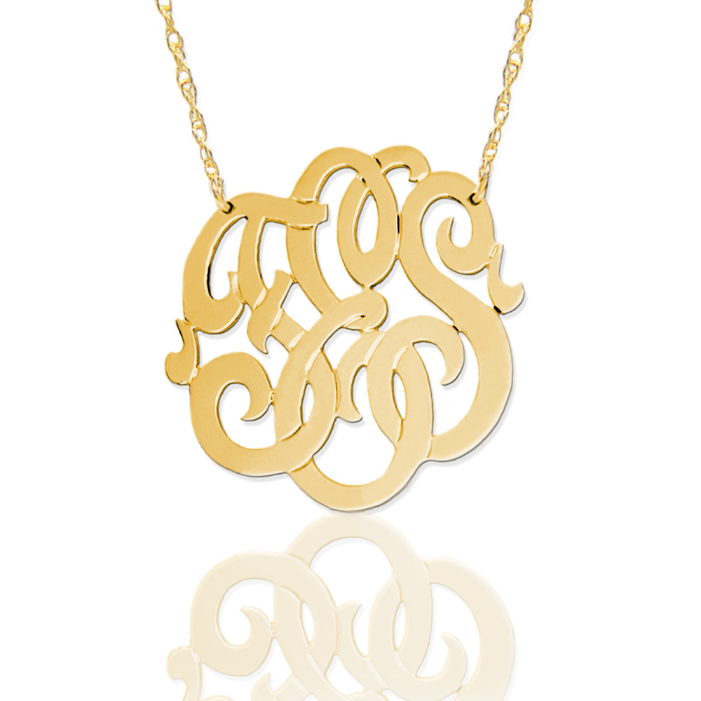 S Initial Pendant Gold L Initial Necklace Script Monogram 