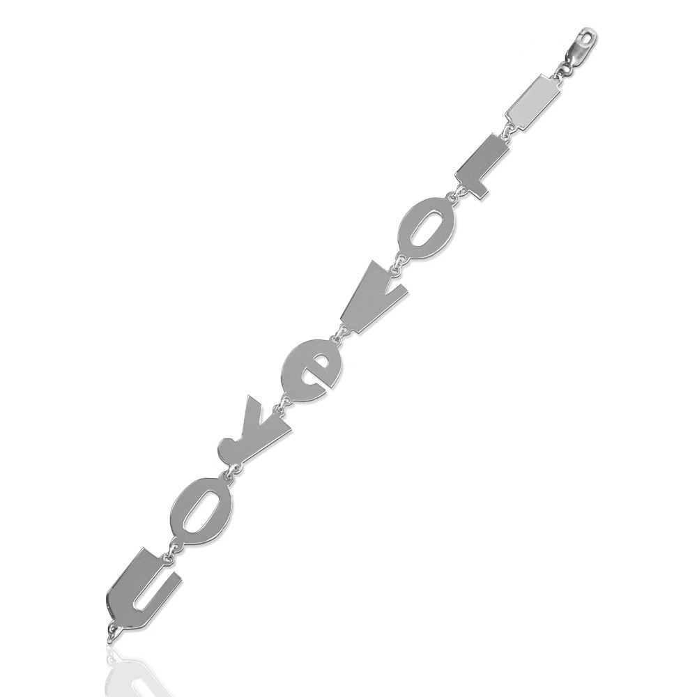 Jane Basch i Love You 925 Silver Link Bracelet 