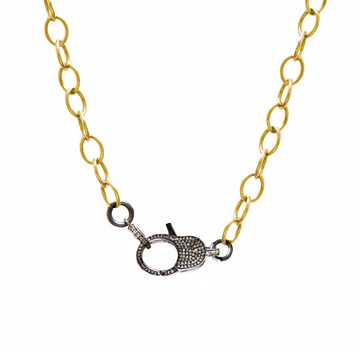 Pavé Diamond Lock & Cable Link Chain