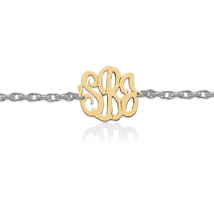 Jane Basch Charm Bracelet with Script Monogram - Gold