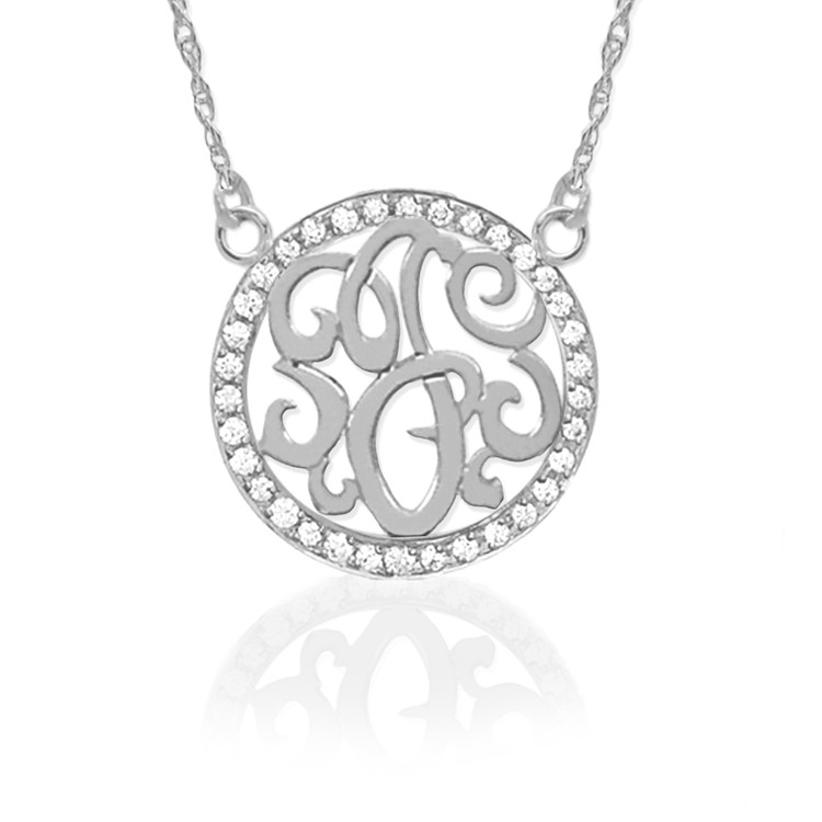 Block Monogram Necklace in Sterling Silver by Jane Basch – Blue Beetle