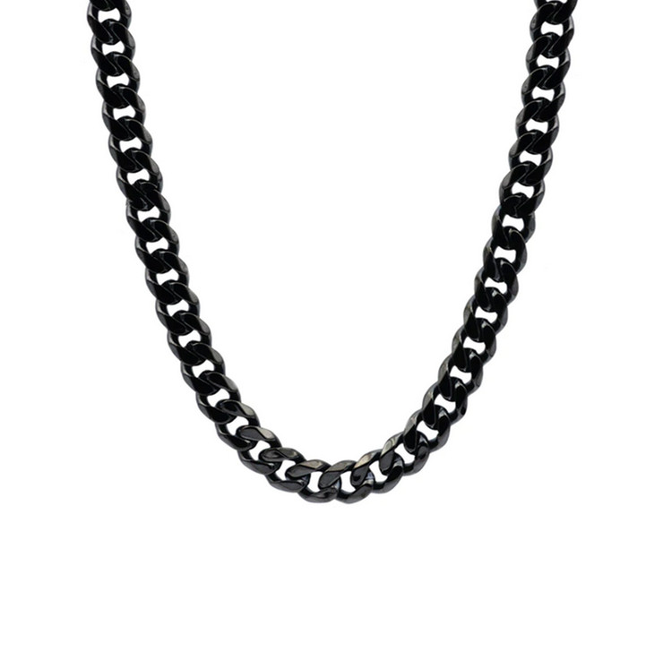 Black Stainless Steel Curb Link Chain Necklace