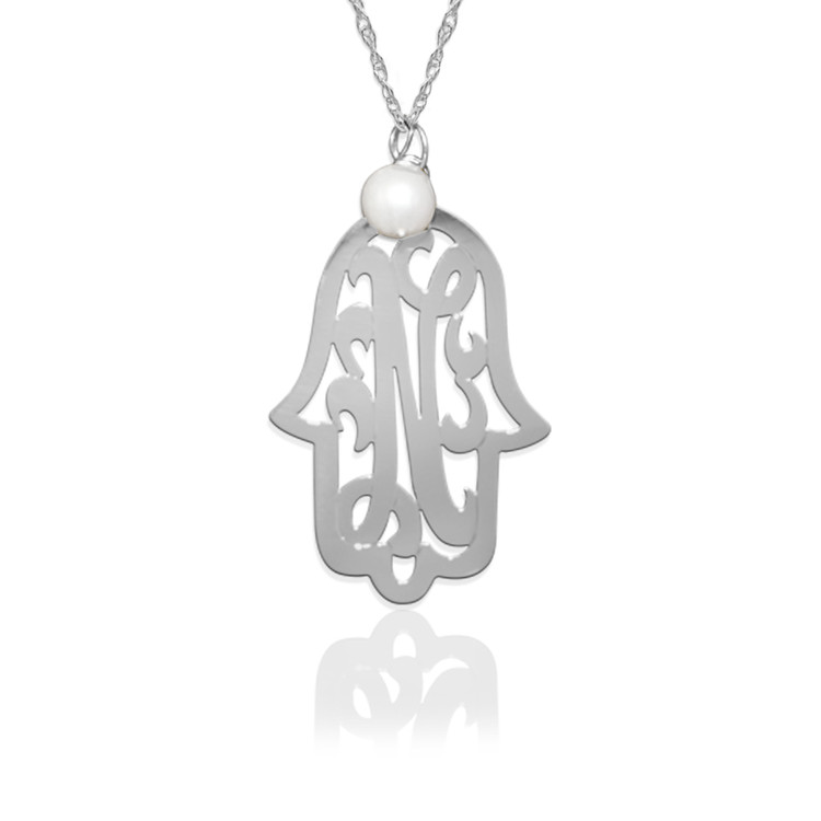 Hamsa with Lace Initial