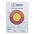 Photochromic UVC measurment card, color change from yellow to orange and pink, for MRSA and C.diff doses respectively.