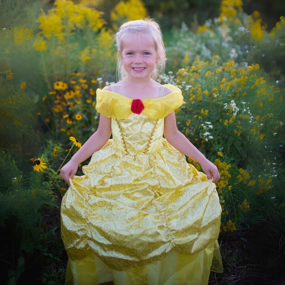 belle dress gold Belle's golden ballgown  Aria Couture
