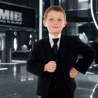 Boy Regular Fit 5-Piece Suit, Black