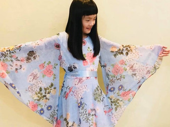 Kimono Geisha Yukata Anime Floral Blue Dress, Costume Cosplay