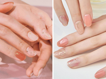 Peach Gold Gel Nail Art Stickers