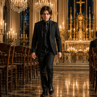 John Wick Black Suit, Boy Regular Fit 5-piece