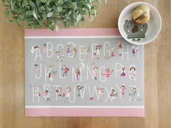 Alphabet Girls Vinyl Placemat