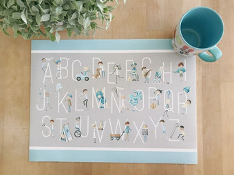 Alphabet Boys Vinyl Placemat