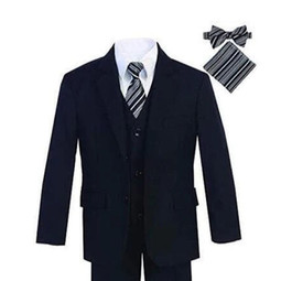 Boy Slim Fit 7-piece Suit, Black