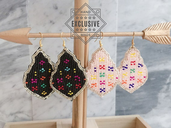 Beaded Teardrop Earrings