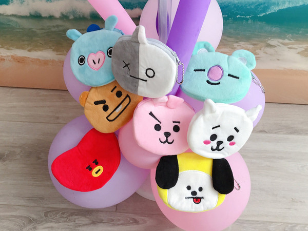 BTS BT21 Keychain Plush Coin Pouch