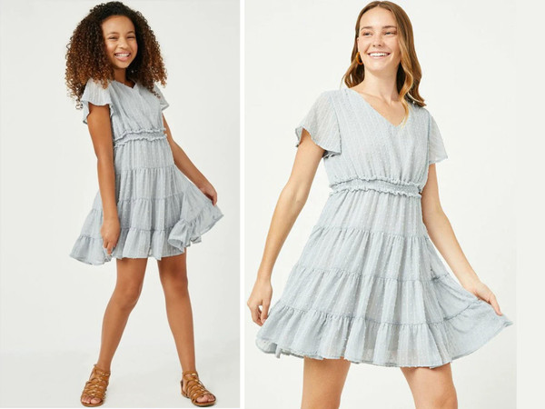 Mommy & Me Seafoam Smocked Waist Swiss Dot Dress