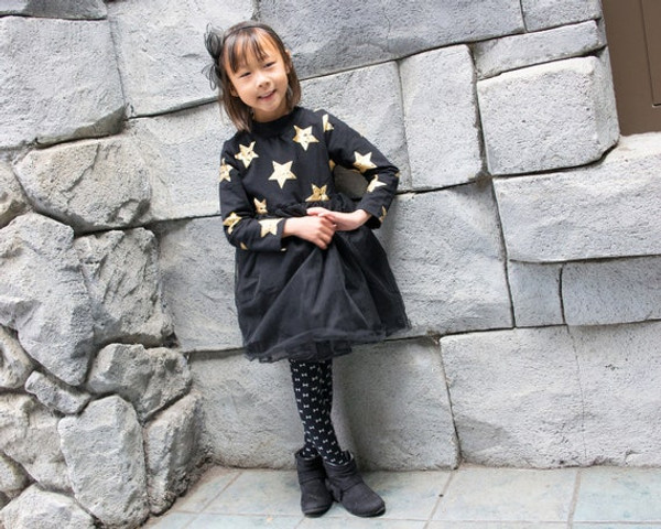 Gold Star Black Sweater Tulle Dress