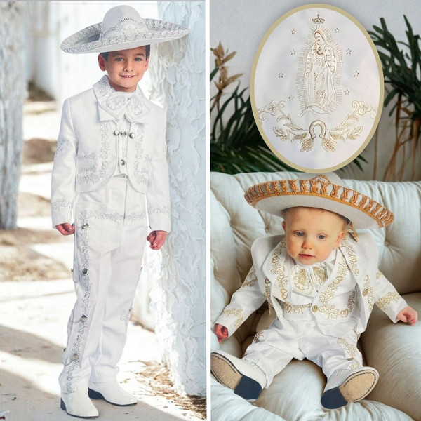 6-piece Virgin Mary Charro Chains Suit with Hat