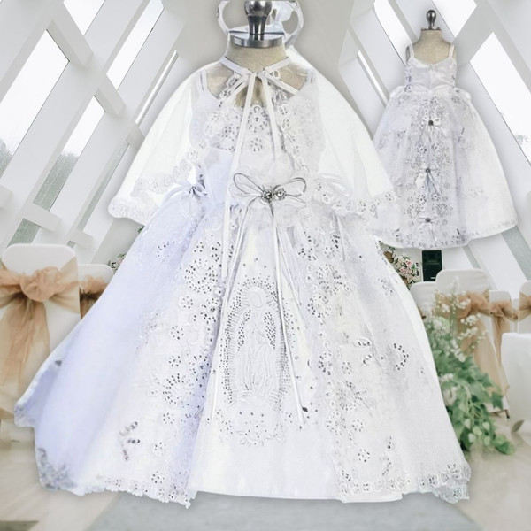 3-piece Ribbons of Faith Virgin Mary White Gown