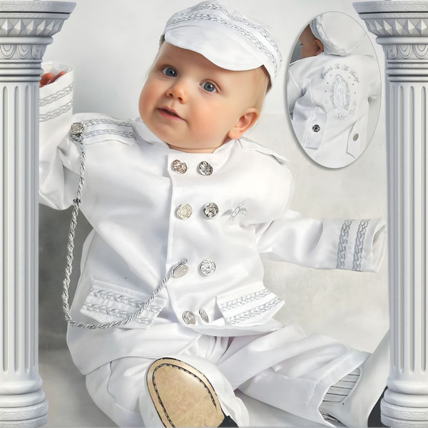 Maria Recuerdo De Mi Bautizo Baptism Suit with Hat