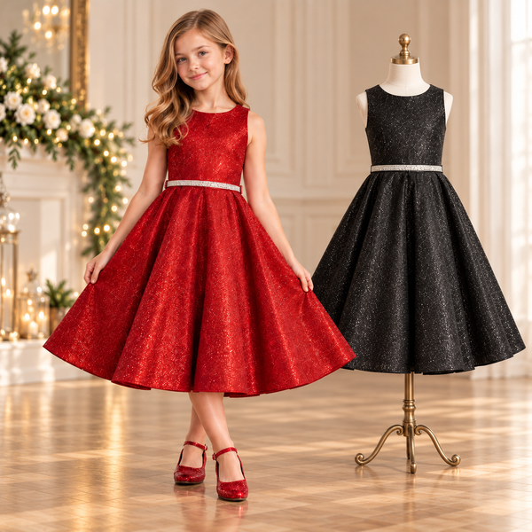 Sparkle Tea Length Dress, Scarlet Nights
