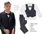 Baby to Boy James Bond  5-Piece Tuxedo Satin Lapel Black