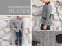 Slim-Fit Houndstooth Blazer, Dual Gray Black