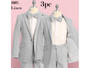 Slim-Fit Cotton Linen Suit, Blue Gray Khaki