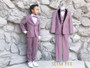 Slim-Fit 5-piece Suit Attachable Shawl Lapel, Mauve