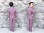 Slim-Fit 5-piece Suit Attachable Shawl Lapel, Mauve