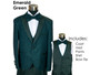 Slim-Fit 5-Piece Sparkling Suit, Black Burgundy Green Navy