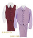 4-piece Linen Vest Set, Burgundy, Lavender, Light Blue, White