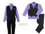 5-piece Pinstripe Vest Set, Regular Fit, Pink Lilac Violet Purple