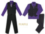 5-piece Pinstripe Vest Set, Regular Fit, Pink Lilac Violet Purple