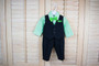 4-piece Checkered Vest Set, Regular Fit, Navy Blue, Black Green