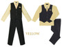 5-piece Pinstripe Vest Set, Regular Fit, Gold Orange Peach Yellow