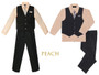 5-piece Pinstripe Vest Set, Regular Fit, Gold Orange Peach Yellow