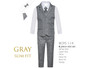 Vest Set with Pants Shirt Tie, Gray Khaki White