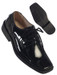 Faux Leather Lace-Up Shoes, Black White