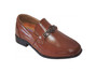 Brown Cognac Faux Leather Loafer Shoes