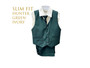 Sparkle Vest Set with Pants Shirt Tie, Green Teal