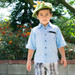 Light Blue Shirt and Plaid Shorts