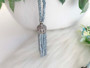 Blue Beads Tassel Crown Charm Opera Necklace
